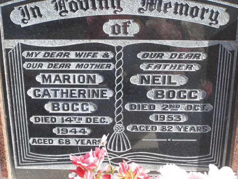 Photo of headstones/Marion Catherine McLennan (m Bogg) d1944 hdstn Roma Qld